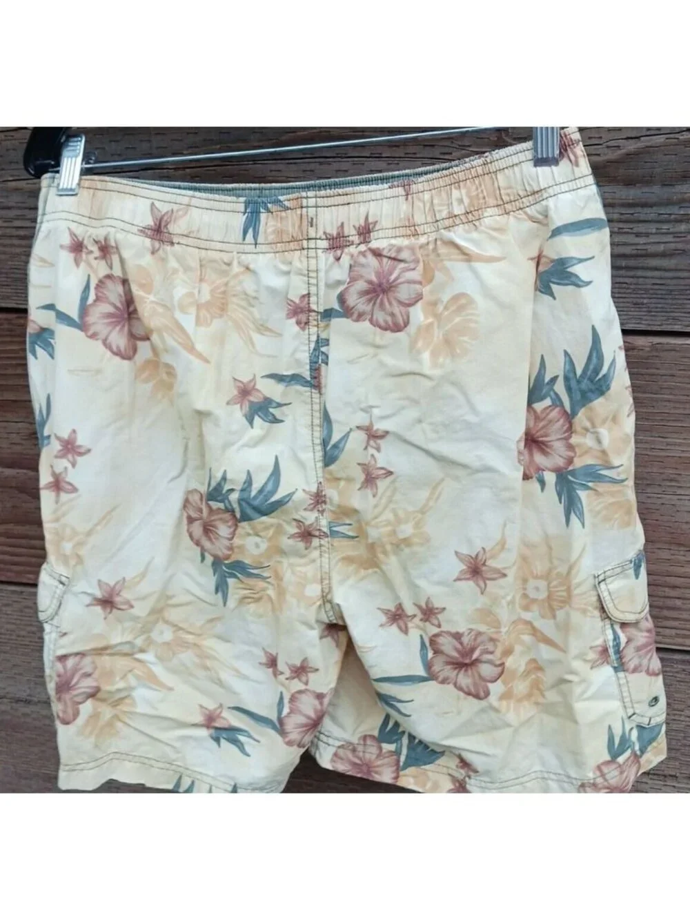 Caribbean Joe Men’s Swim Trunks Shorts Size M Drawstring Pockets Floral #B2